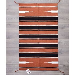 Southwestern Striped Rug in Orange and Black
